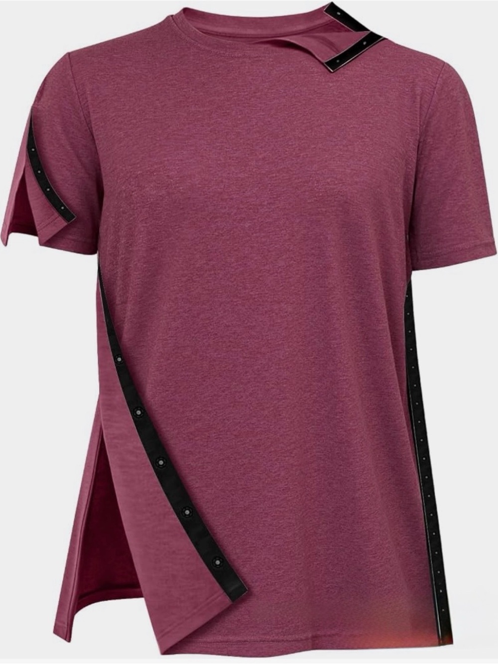 SHOULDER SURGERY RECOVERY short sleeved SHIRT Crewneck Tee with snaps